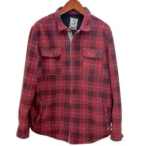Voyager Plaid Polar Fleece Snap Front Shirt Jacket‎ Shacket XL Workwear Outddor
